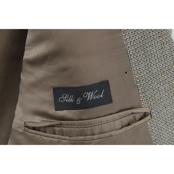 VTG Ermenegildo Zegna Blazer Men's 44R Multicolor Wool Silk Weave Sport Jacket - Picture 10 of 15